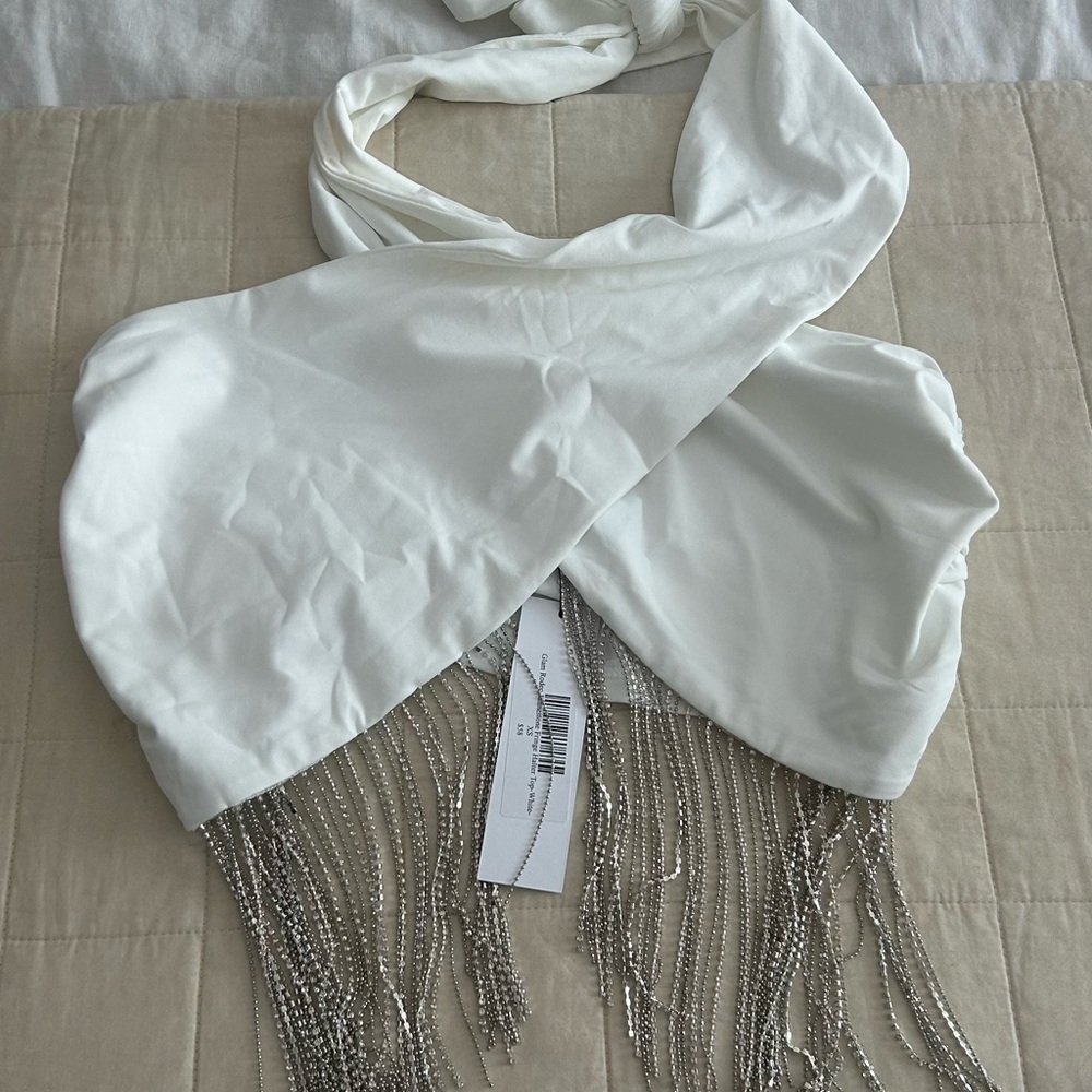 VICI glam rodeo rhinestone fringe halter top